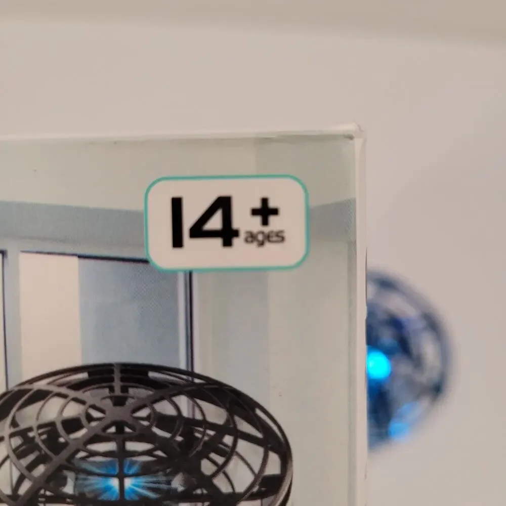 Interactive Flying Drone Aircraft Toy Ages 14+ Metallic Blue SCO Blinking Lights